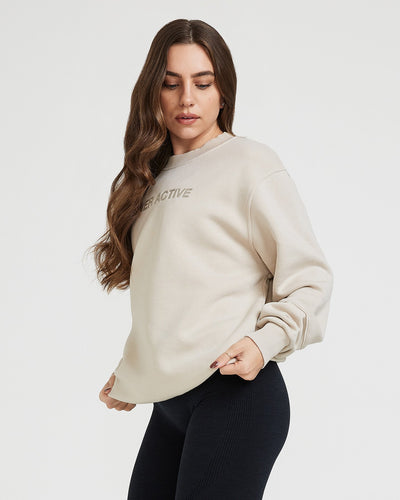 Classic Lounge Oversized Crew Neck | Sand